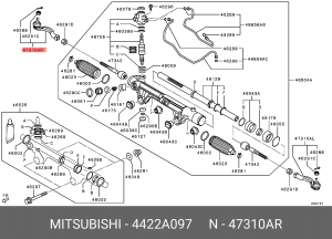наконечник рулевой тяги! правый\ Mitsubishi L200 2.5 DiD 06> 4422A097 MITSUBISHI