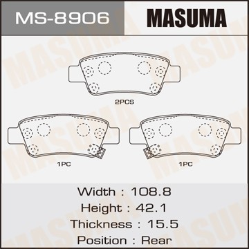 колодки дисковые задние!\ Honda CR-V 2.0/2.2D/2.4 07> MS8906 MASUMA