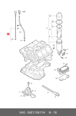 щуп измерения уровня масла!\ Audi, VW 06E 115 611 H VAG