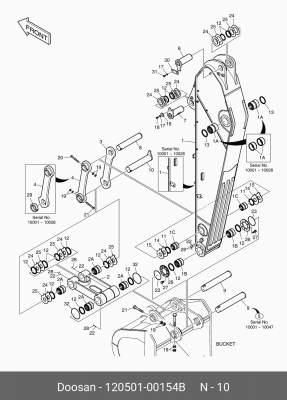 120501-00154B Палец 2123-2382A, 120501-01106, 120501-00154А 120501-00154B DOOSAN