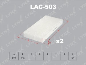 фильтр салона!\ Honda Civic/CR-V/FR-V/Stream 01> LAC-503 LYNXAUTO