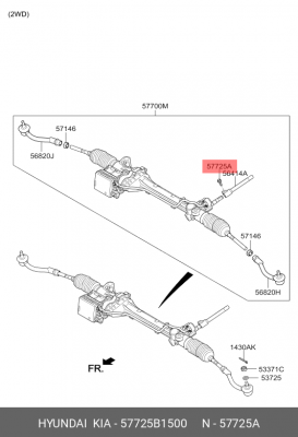 Болт М6 рейки рулевой Genesis 14- 57725B1500 HYUNDAI KIA