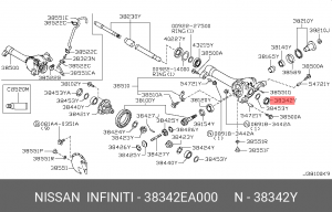 сальник привода!\ Nissan Pathfinder/Navara 4.0/2.5DCi-3.0DCi 05> 38342-EA000 NISSAN