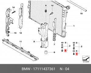 Пробка радиатора BMW 3 (E46) сливная OE 17 11 1 437 361 BMW