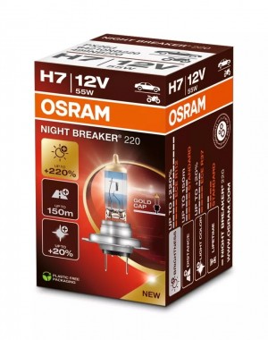 Лампа 12V H7 55W PX26d +200% 3700K Night Breaker 220 OSRAM 64210NB220 OSRAM