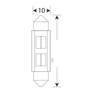 Лампа светодиодная сигнальная C5W SV8.5-8 Super White 12V цена за комплект 12T11/BLK06/2BL MAYAK