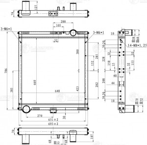 Радиатор водяного охлаждения КАМАЗ 4308/5308 Cummins ISBe ЕВРО-4 (тип BEHR) LUZA LRC 07152 LUZAR