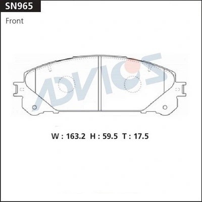 КОЛОДКИ ТОРМОЗНЫЕ FR RX350 2009 0446548150 SN965 ADVICS