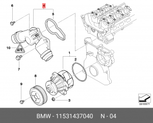 корпус термостата с термостатом!\ BMW 5-Series E39/E60/E61/X5/E53 11 53 1 437 040 BMW