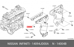 гайка с фланцем !М8х1.25\ Nissan Juke F15 11> 14094-JD00A NISSAN