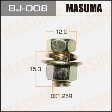 Болт М8.0x1.25х15.0 с гайкой, шайбой и гровером набор 4шт. MASUMA BJ008 MASUMA