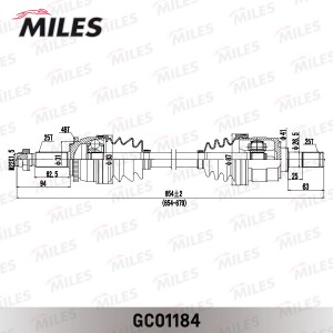 Привод в сборе HYUNDAI SOLARIS/KIA RIO 10- лев. GC01184 GC01184 MILES