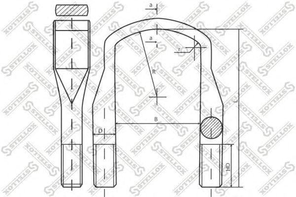 cтремянка! с гайкой 152xМ24х3x285-U, сверху плоская \BPW 84-64034-SX STELLOX