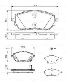 Колодки тормозные TOYOTA Corolla (13-) передние (4шт.) BOSCH 0986494676 BOSCH