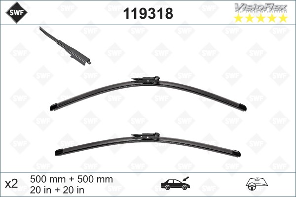 Щетка стеклоочистителя BMW 1 (E81/E82/E87/E88) 500/500мм комплект Visioflex SWF 119318 SWF