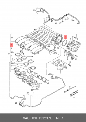 Прокладка VW Passat (09-) корпуса заслонки дроссельной OE 03H 133 237 E VAG