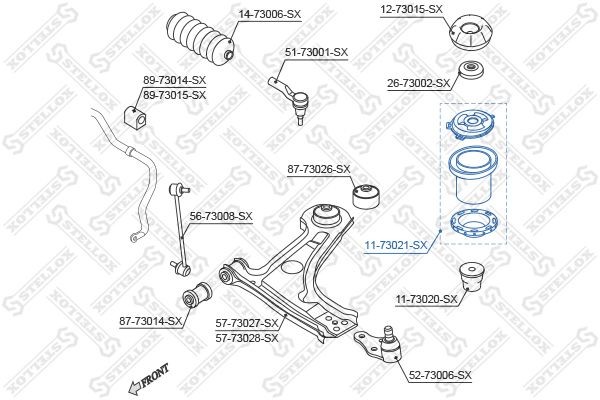 пыльник амортизатора переднего!\ Daewoo Lacetti 04> 11-73021-SX STELLOX