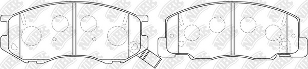 Колодки тормозные TOYOTA Lite,Townace,Estima,Previa (90-00) передние (4шт.) NIBK PN1404 NIBK