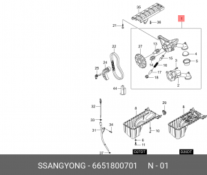 Насос масляный SSANGYONG Kyron (05-),Rexton (03-) (D27) OE 6651800701 SSANG YONG