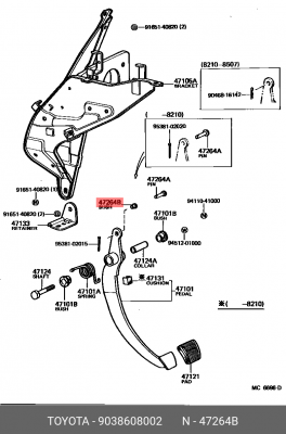 Втулка оси педали привода сцепления 90386-08002 90386-08002 TOYOTA