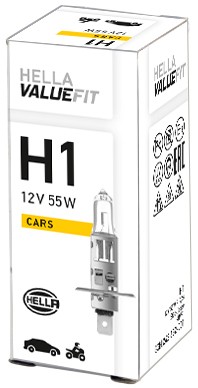 лампа накаливания! VALUEFIT, H1 12V 55W P14.5s 8GH242632-001 HELLA