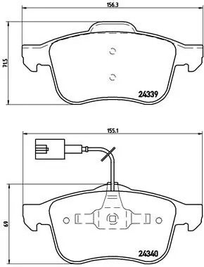 P23103 1183 02 !колодки дисковые п.\ Alfa Romeo 159 1.9JTDM/2.2JTS 05> P23103 BREMBO