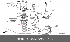 Пыльник амортизатора переднего правого 51402STKA02 51402-STK-A02 HONDA