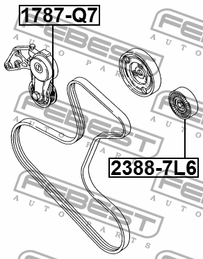 РОЛИК ОБВОДНОЙ КОМПЛЕКТ подходит для AUDI Q7 2006-2015 2388-7L6 2388-7L6 FEBEST