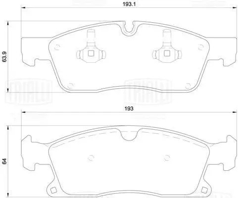 Колодки тормозные дисковые передние 192x64 керамические PRO PF4287CR TRIALLI