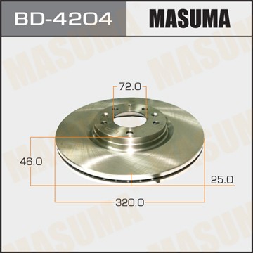 Диск тормозной MAZDA 6 (GG,GY) (02-07) передний (1шт.) MASUMA BD4204 MASUMA