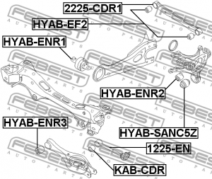 Сайлентблок задн поперечн рычага HYUNDAI IX35/TUCSON 10MY 2009- KAB-CDR KAB-CDR FEBEST