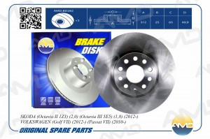 Диск тормозной передний (312mm) SKODA Octavia II 1Z3, 2,0, Octavia II 1Z5, 2,0,  AMD.BD282 AMD