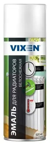 Краска для радиаторов отопления белоснежная аэрозоль 520мл VIXEN VX55000 VIXEN