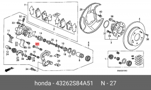 НАПРАВЛЯЮЩАЯ СУППОРТА 43262S84A51 43262S84A51 HONDA