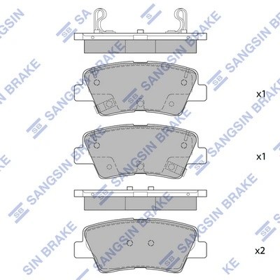 Колодки тормозные HYUNDAI Elantra (15-) задние (4шт.) SANGSIN SP1907 SANGSIN