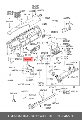 Кожух HYUNDAI Porter колонки рулевой верхний OE 846014B000AQ HYUNDAI KIA