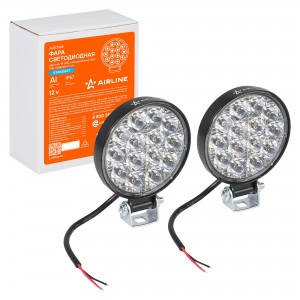 Фара светодиодная "AIRLINE" Standart 83х83х22 мм 14W 12V (14 LED, круглая, напра ALED025 AIRLINE