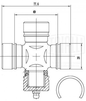 Крестовина Isuzu Trooper II (91-) (29х49х77,6) (CC 762) CC 762 TRIALLI