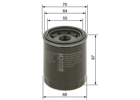 Фильтр масляный MITSUBISHI Lancer 10 (09-) (1.8) BOSCH 09864B7063 BOSCH