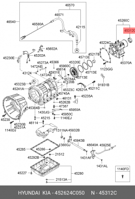 Сальник AКПП Sorento 06- 452624C050 HYUNDAI KIA