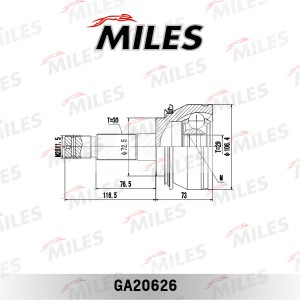 ШРУС наружный TOYOTA HILUX III 2.5D-3.0D 05- (GSP 859199) GA20626 GA20626 MILES