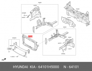 кронштейн радиатора!\ Hyundai, Kia 64101H5000 HYUNDAI