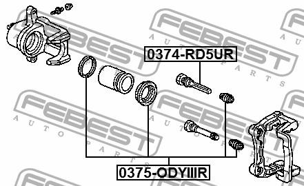 Ремкомплект задн суппорта HONDA ODYSSEY 05-10, RIDGLINA 05-14 0375-ODYIIIR 0375-ODYIIIR FEBEST