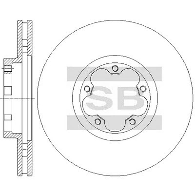 Диск тормозной FORD Transit (06-) передний (1шт.) SANGSIN SD5312 SANGSIN