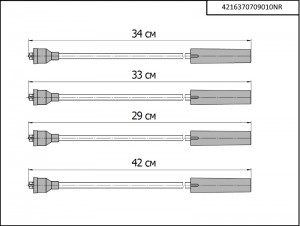 Провода ВН УМЗ-4213, 4216 силикон с наконечниками Е-2,3 /Cargen/ NRG 4216370709010NR CARGEN