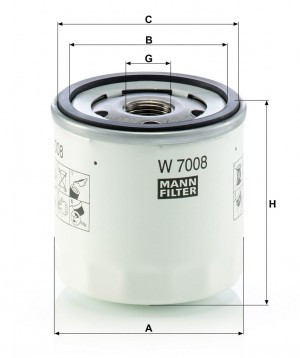 Фильтр масляный FORD FOCUS II/III W7008 W7008 MANN FILTER