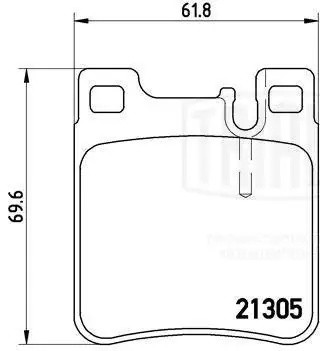 Колодки торм. Mercedes E (W210) (95-) диск. зад. 62x70 (PF 4058) PF 4058 TRIALLI