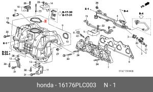 ПРОКЛАДКА ДРОСЕЛЬНОЙ ЗАСЛОНКИ 16176PLC003 16176PLC003 HONDA