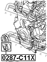 ролик натяжного ремня НО! Nissan X-Trail/Qashqai, Renault Laguna/Scenic 2.0i 07> 0287-C11X FEBEST
