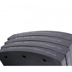 Накладка тормозной колодки КАМАЗ-53215,65115 (13-) сверленая расточен.компл.8шт. 350-33-012 MEGA POWER